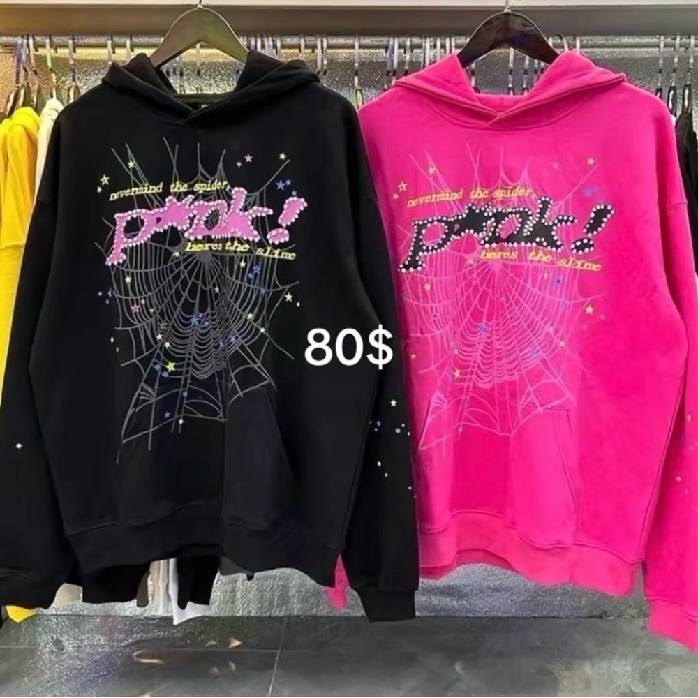 Men's Black and Pink Graphic Hoodies